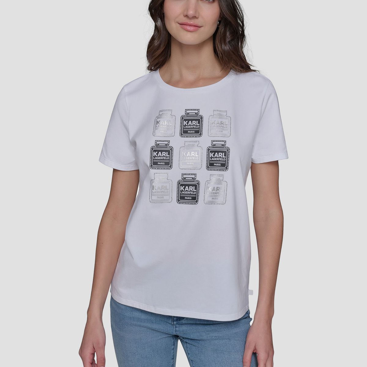 KARL LAGERFELD - Polera con estampado de perfume