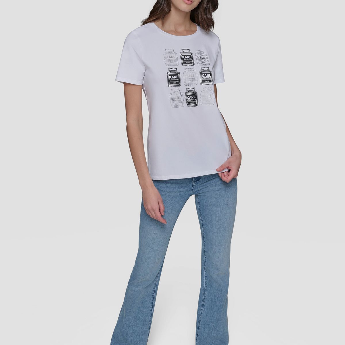 KARL LAGERFELD - Polera con estampado de perfume