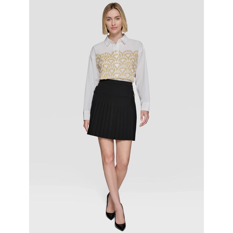 KARL LAGERFELD - Camisa brillante con lentejuelas y diseño de abanico