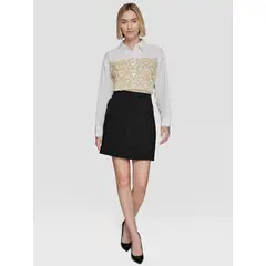 KARL LAGERFELD - Camisa brillante con lentejuelas y diseño de abanico
