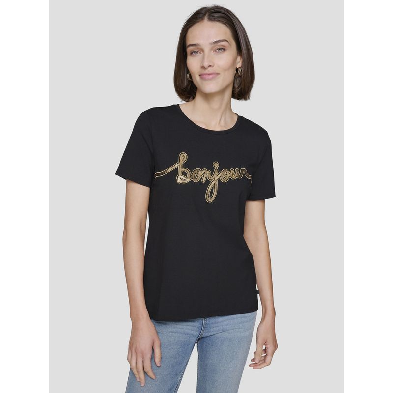 KARL LAGERFELD - Polera bonjour con lentejuelas