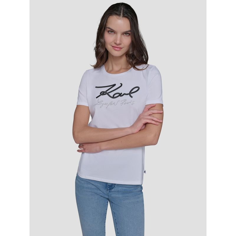 KARL LAGERFELD - Polera con logotipo bordado