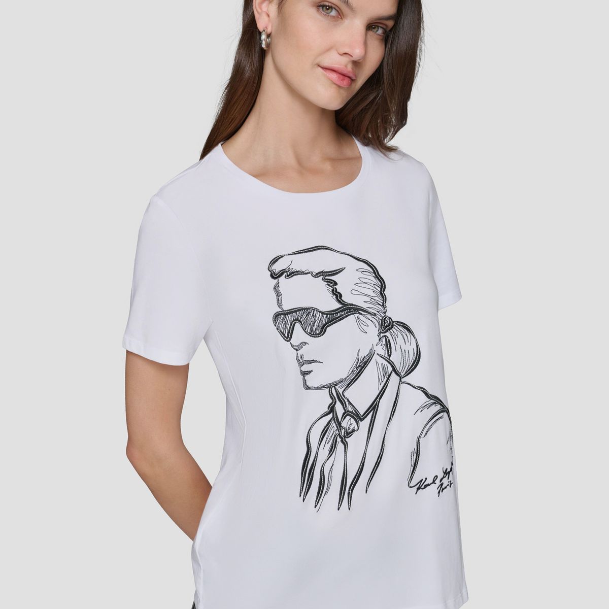 KARL LAGERFELD - Polera KARL con diseño boceto