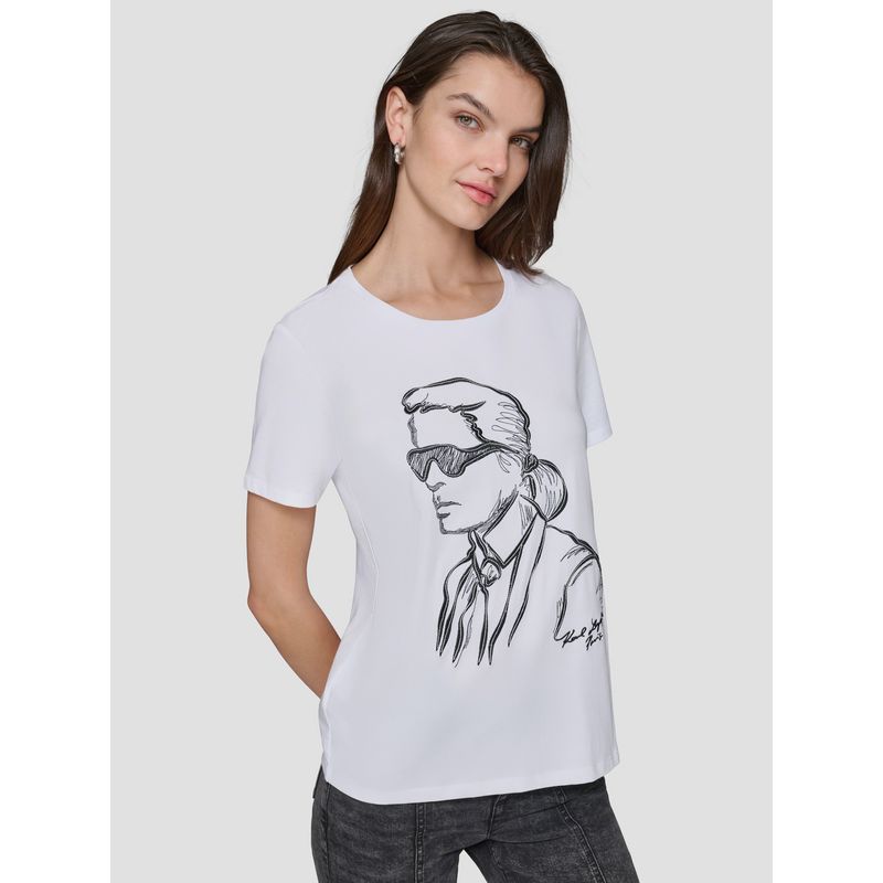 KARL LAGERFELD - Polera KARL con diseño boceto_.