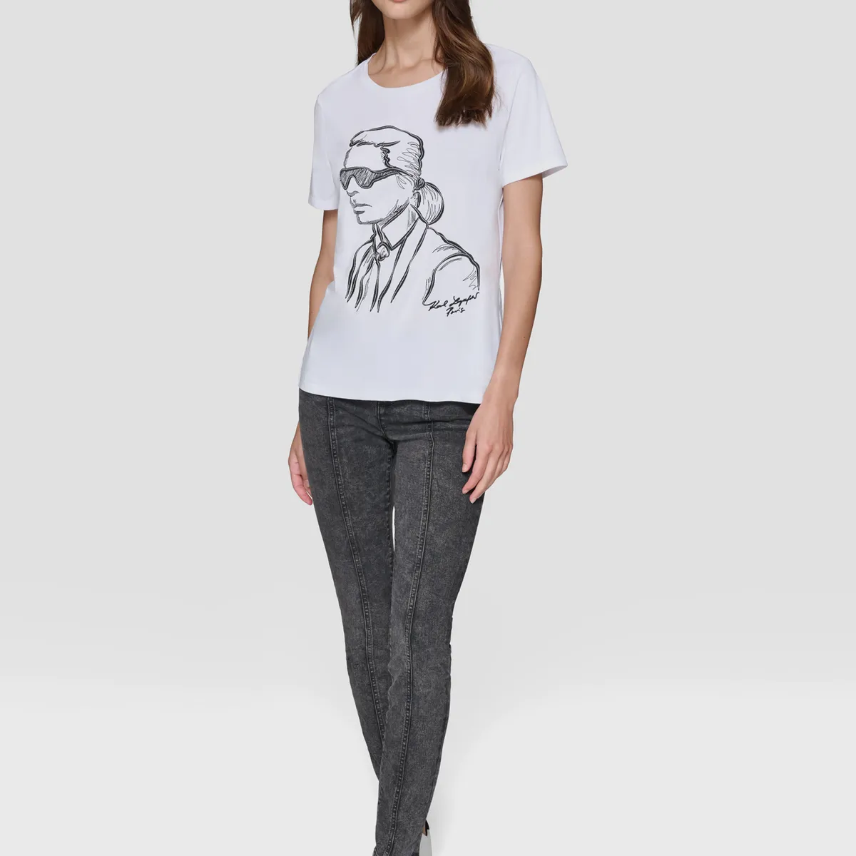 KARL LAGERFELD - Polera KARL con diseño boceto