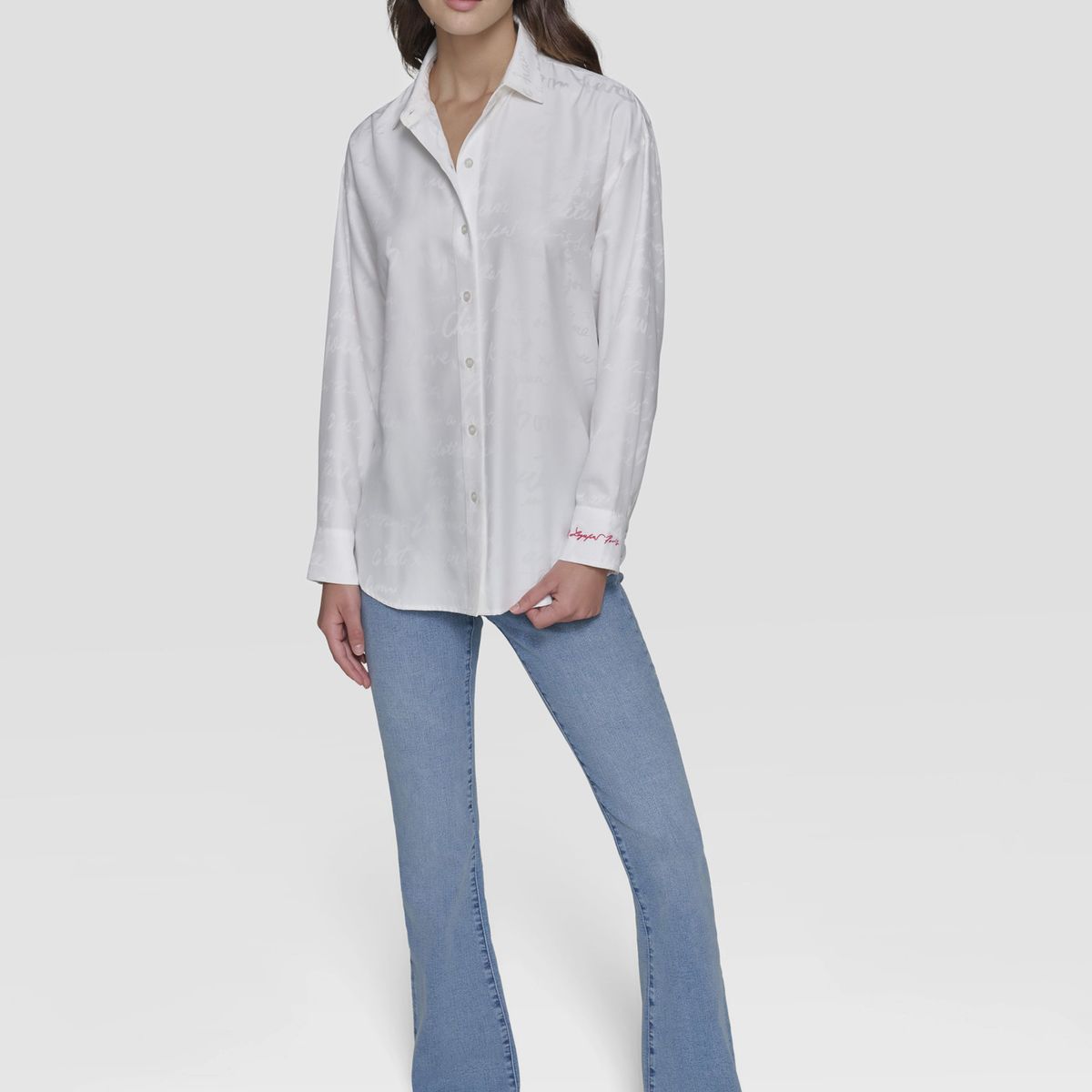 KARL LAGERFELD - Camisa overzise con estampado tonal