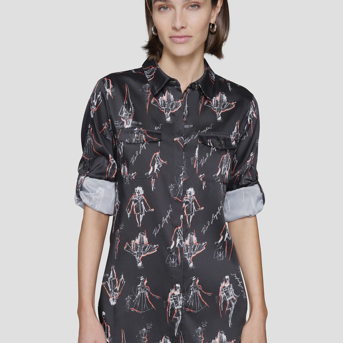 KARL LAGERFELD - Camisa estampada manga larga