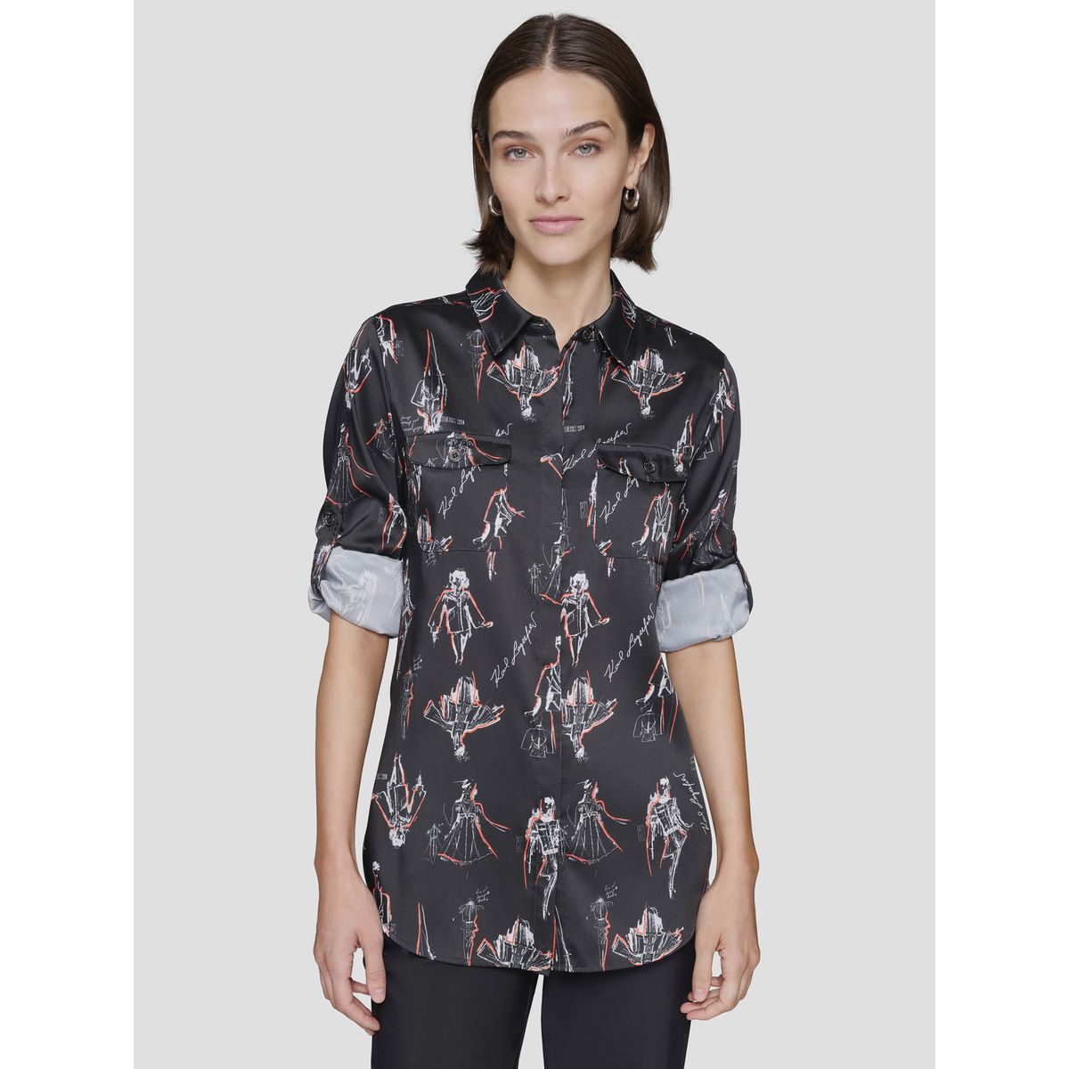 KARL LAGERFELD - Camisa estampada manga larga