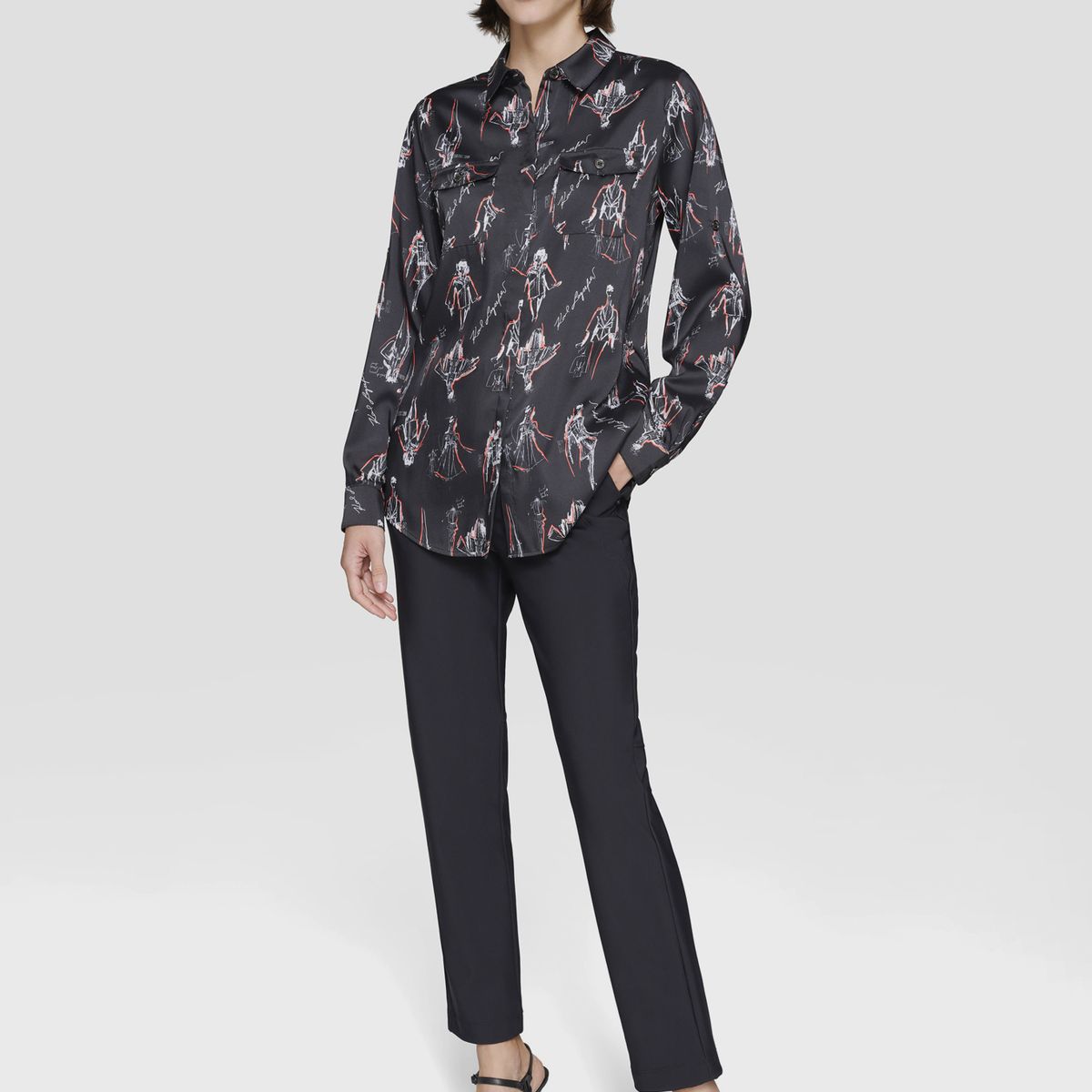 KARL LAGERFELD - Camisa estampada manga larga