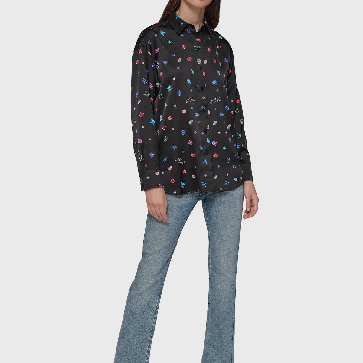 KARL LAGERFELD - Blusa estampada de manga larga