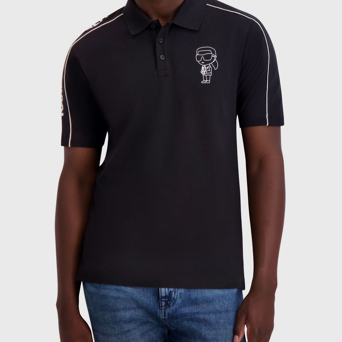 KARL LAGERFELD - Polo con diseño en contraste