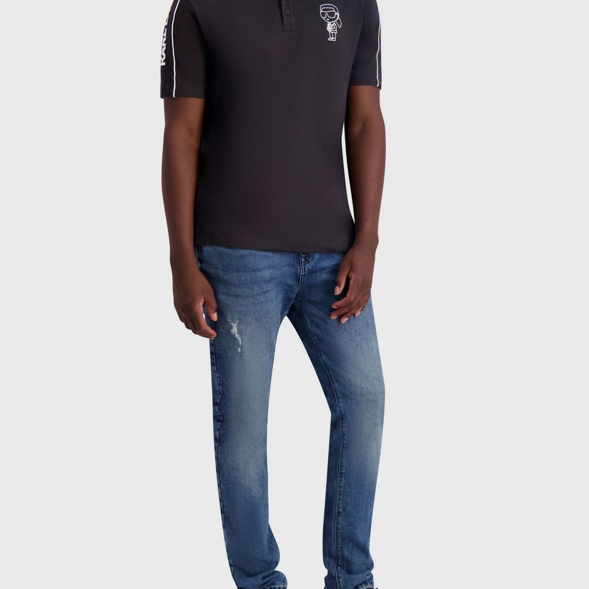 KARL LAGERFELD - Polo con diseño en contraste