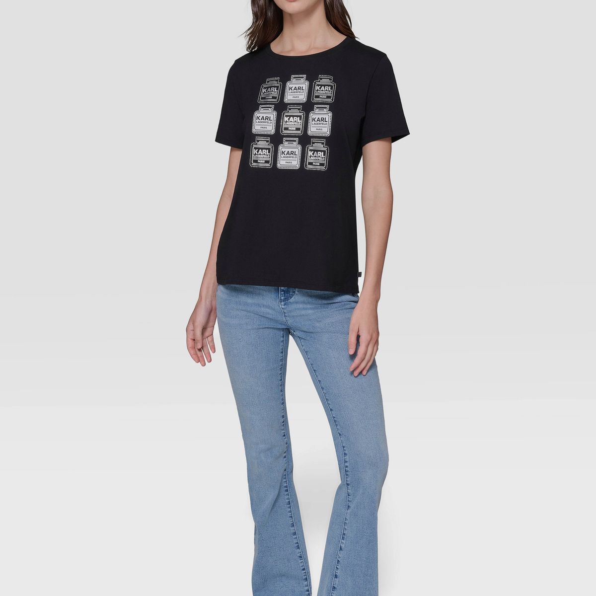 KARL LAGERFELD - Polera con estampado de perfume