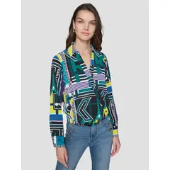 KARL LAGERFELD - Camisa cruzada con estampado_.