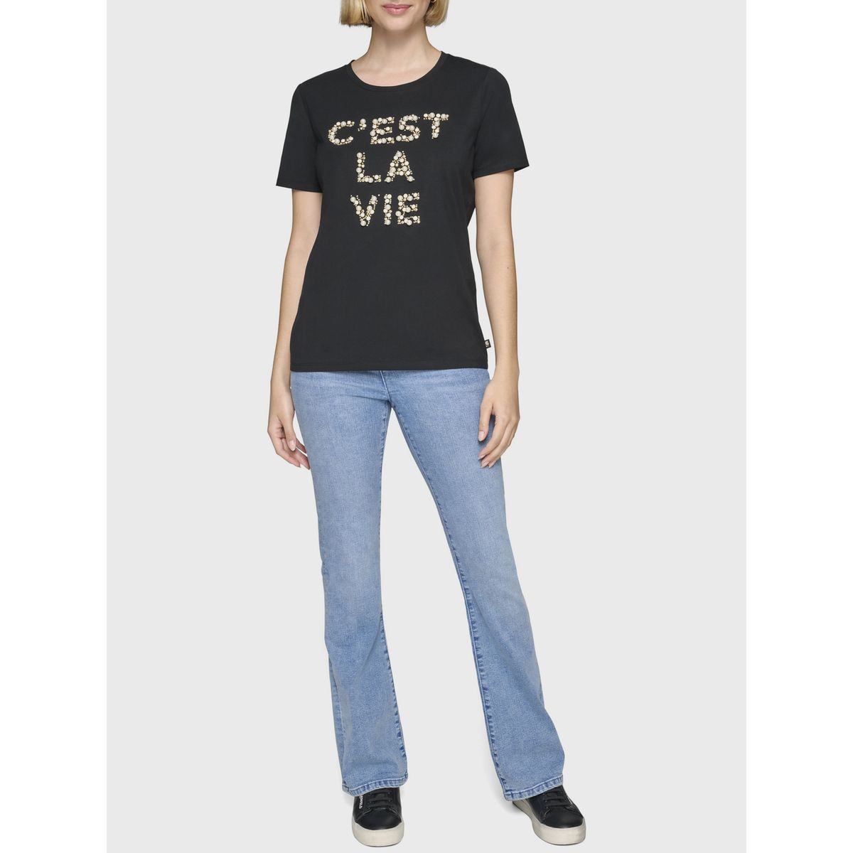 KARL LAGERFELD - Polera con detalle de perla