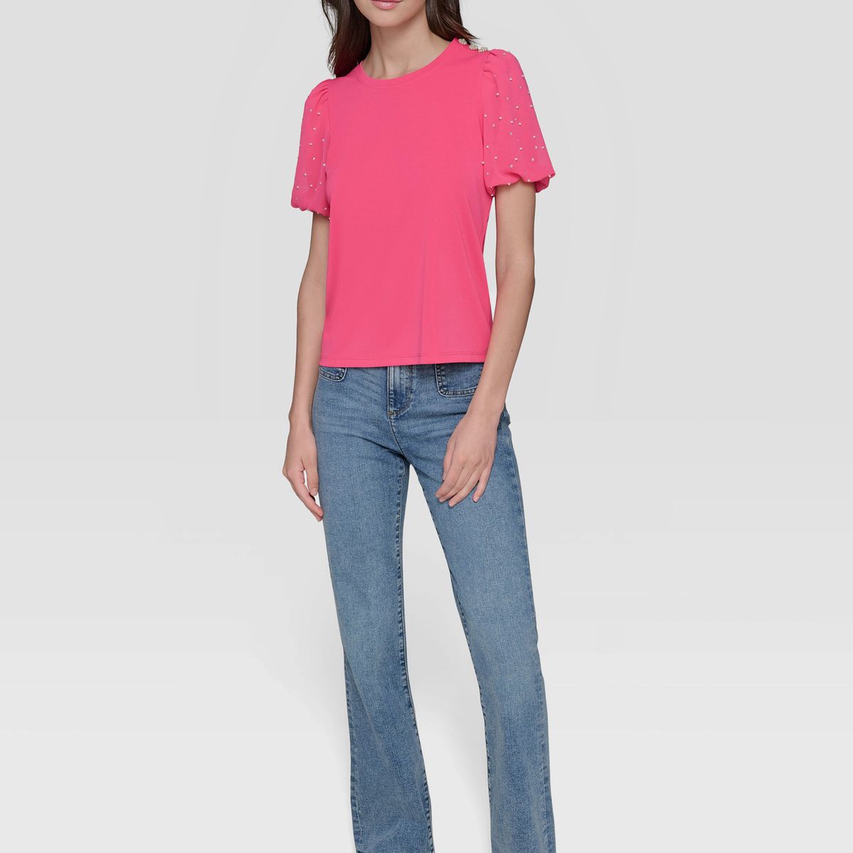 KARL LAGERFELD - Blusa con mangas abullonadas y pedrería