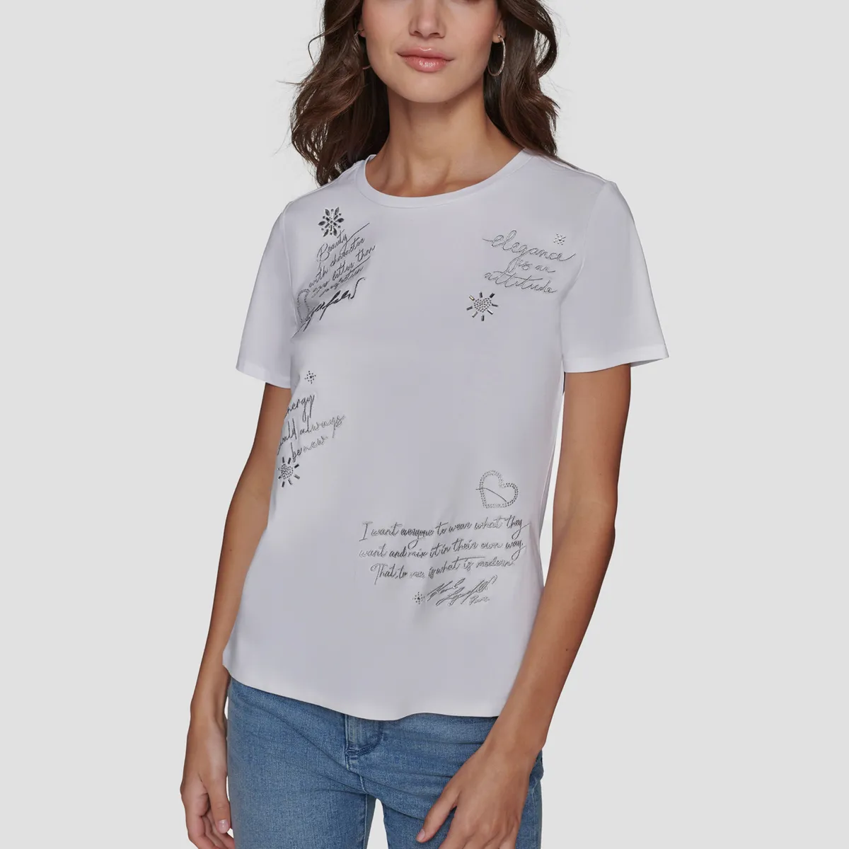 KARL LAGERFELD - Polera con detalles de texto
