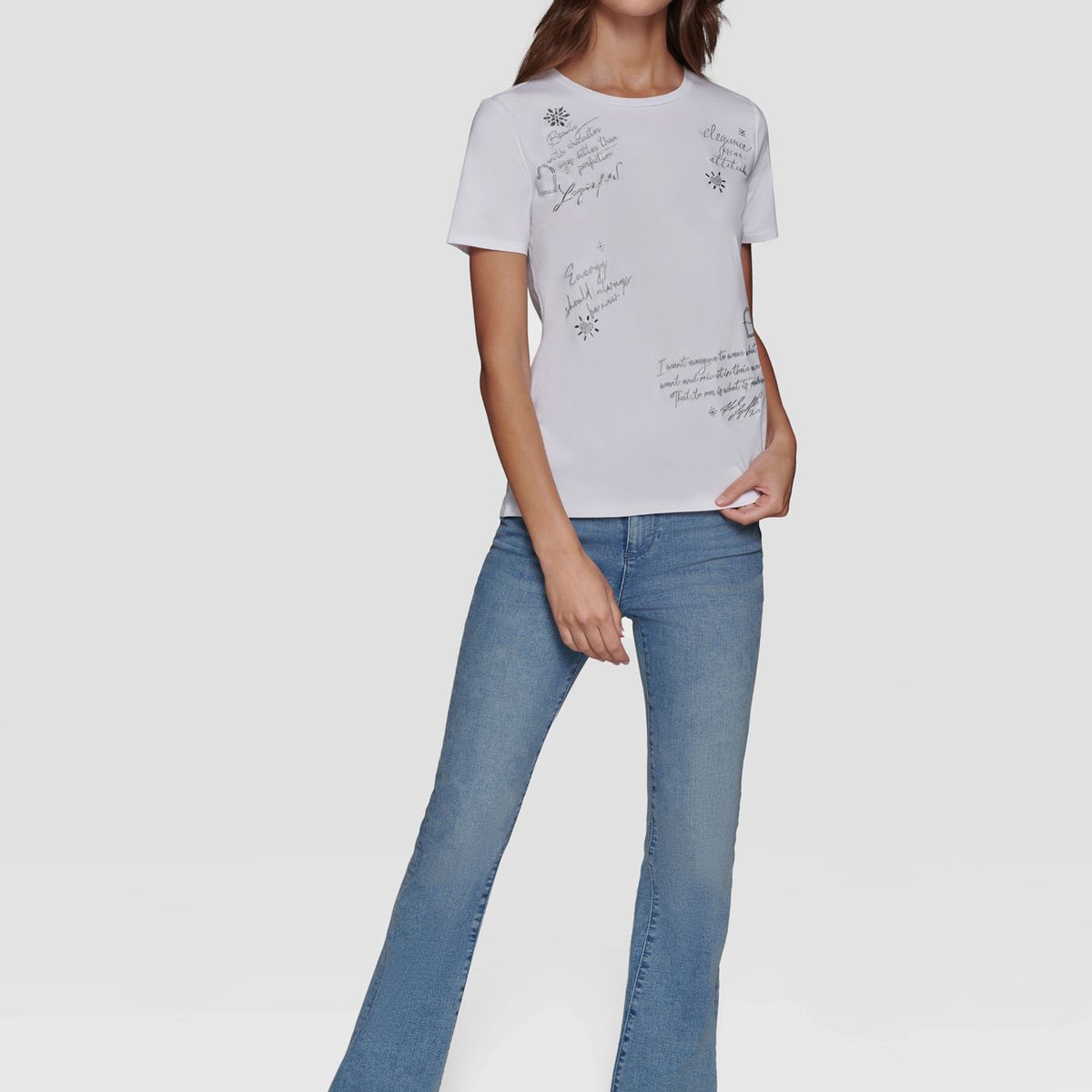 KARL LAGERFELD - Polera con detalles de texto