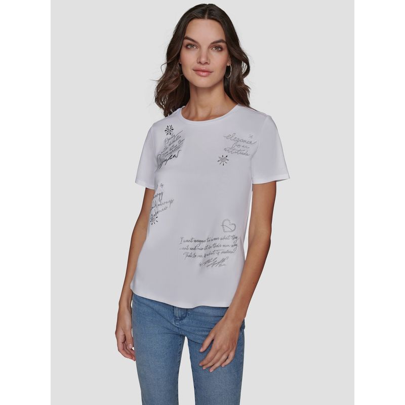 KARL LAGERFELD - Polera con detalles de texto_.