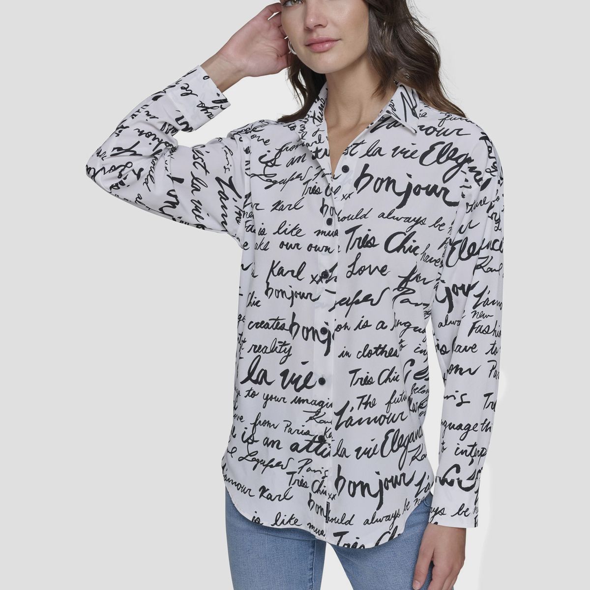 KARL LAGERFELD - Blusa oversize estampada