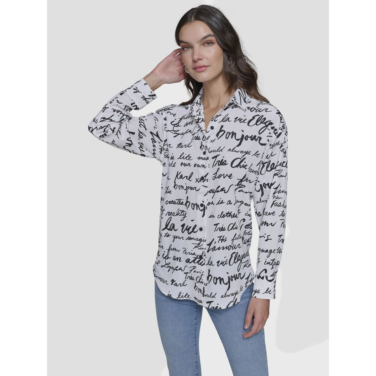 KARL LAGERFELD - Blusa oversize estampada