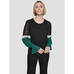KARL LAGERFELD - Blusa con mangas plisadas