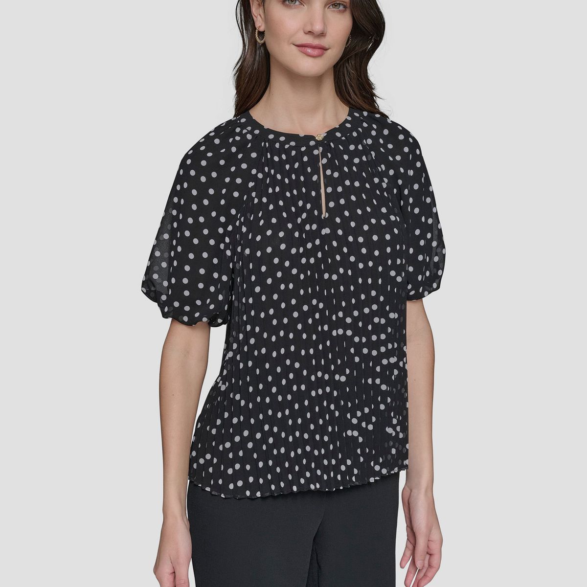 KARL LAGERFELD - Blusa chiffon con pliegues