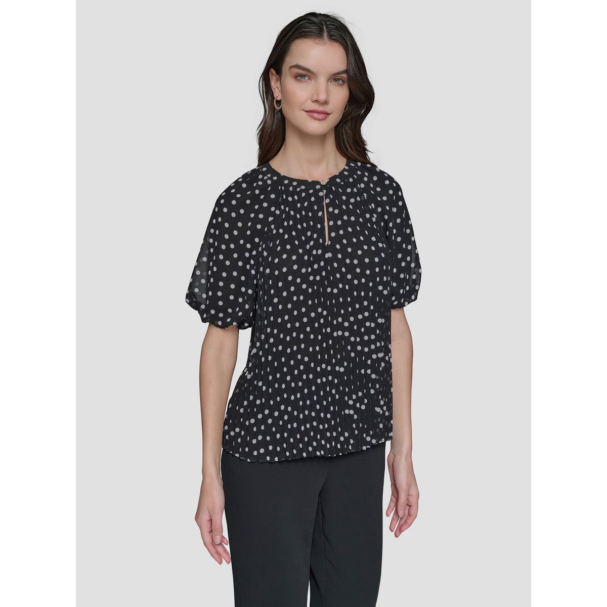 KARL LAGERFELD - Blusa chiffon con pliegues