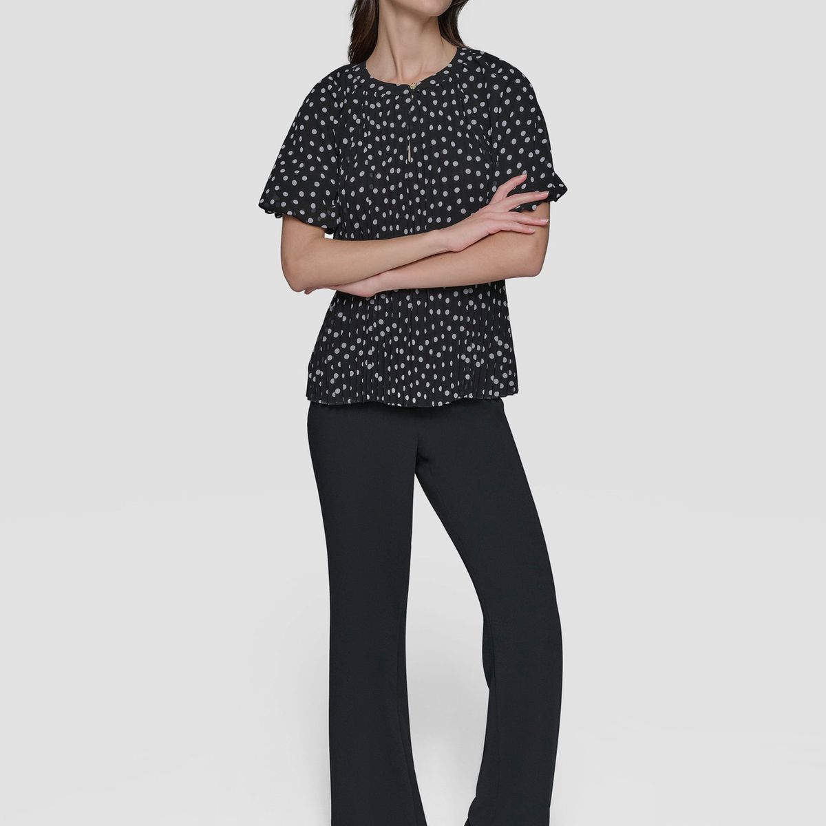 KARL LAGERFELD - Blusa chiffon con pliegues