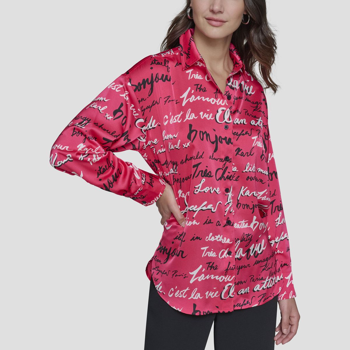 KARL LAGERFELD - Blusa estampada manga larga