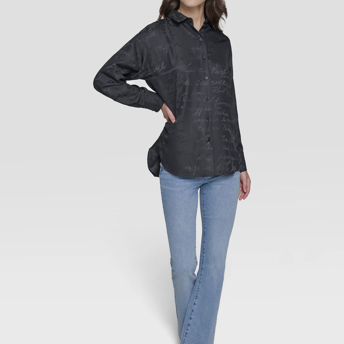 KARL LAGERFELD - Camisa overzise con estampado tonal