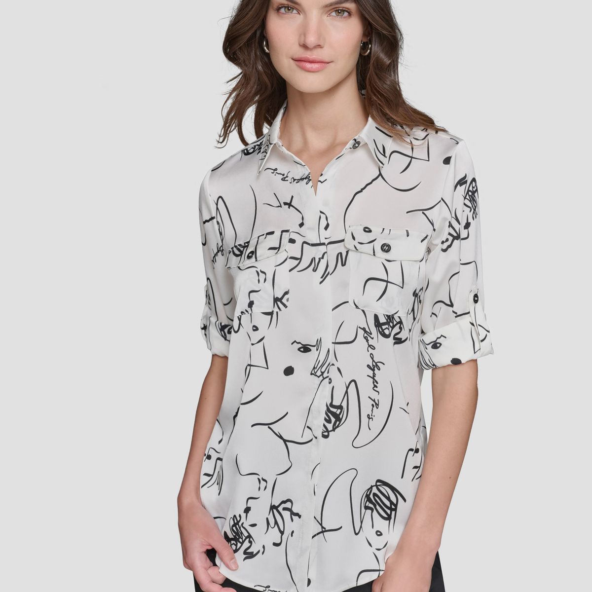 KARL LAGERFELD - Camisa estampada manga larga