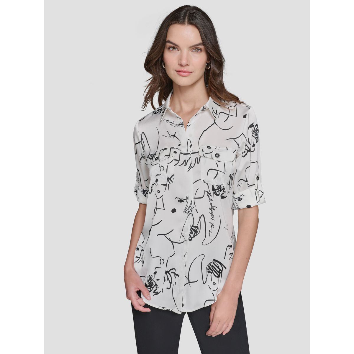 KARL LAGERFELD - Camisa estampada manga larga