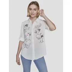 KARL LAGERFELD - Camisa de popelina con dibujo gráfico_.