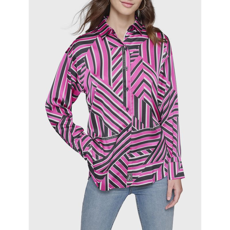 KARL LAGERFELD - Blusa con print geométrico