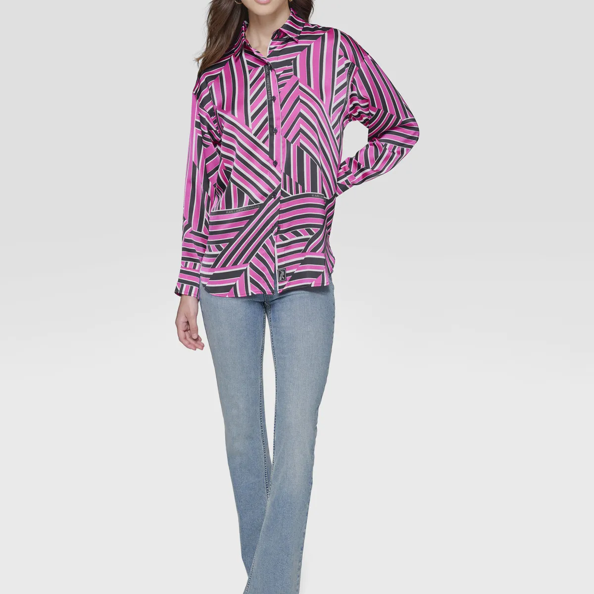 KARL LAGERFELD - Blusa con print geométrico