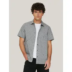 KARL LAGERFELD - Camisa con estampado abstracto y firma