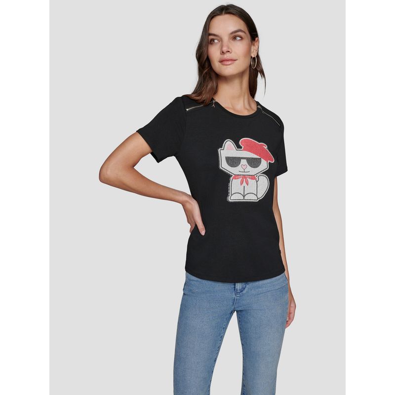 KARL LAGERFELD - Polera choupetee con cremallera