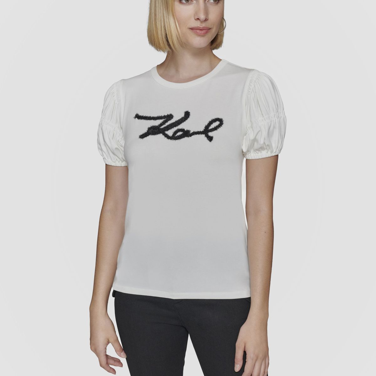 KARL LAGERFELD - Polera con logo afelpado