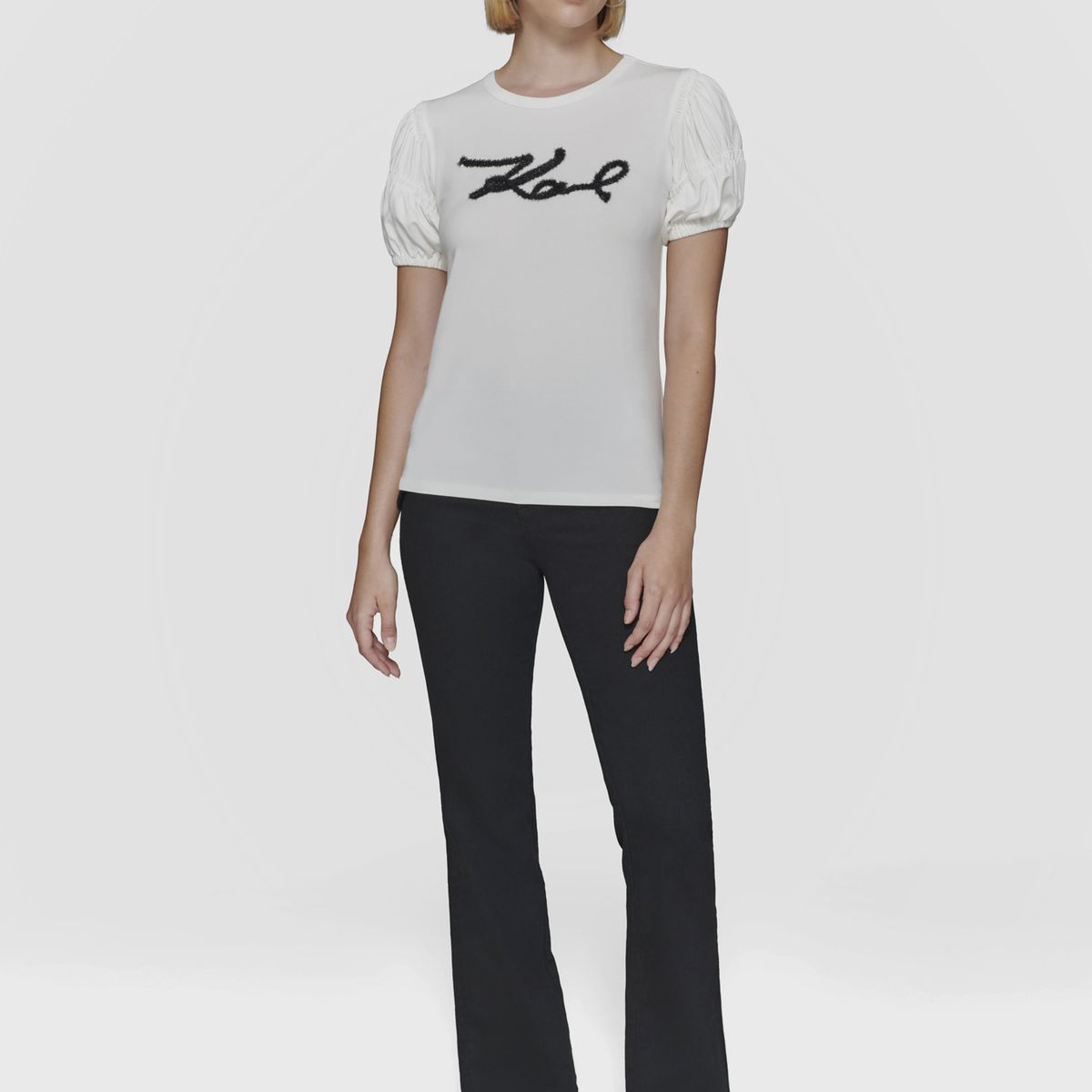 KARL LAGERFELD - Polera con logo afelpado