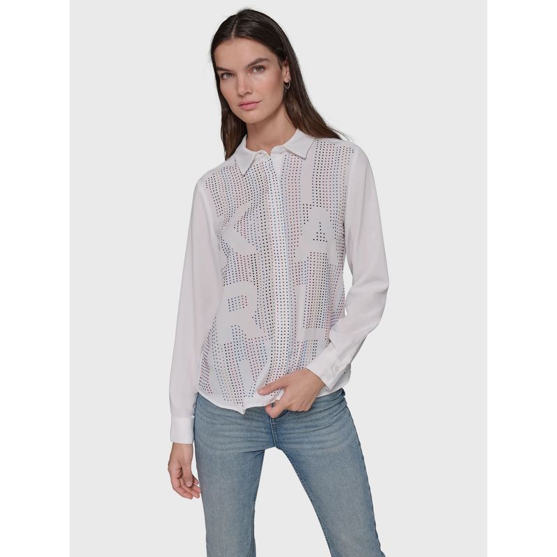 KARL LAGERFELD - Camisa suave con piedras