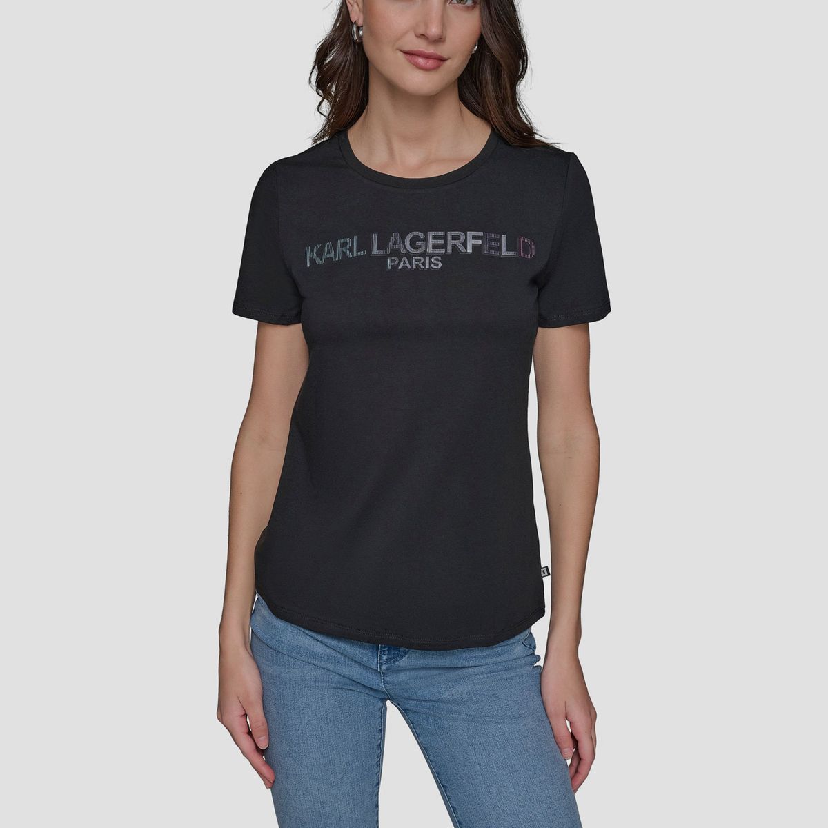 KARL LAGERFELD - Polera con logo irridescent