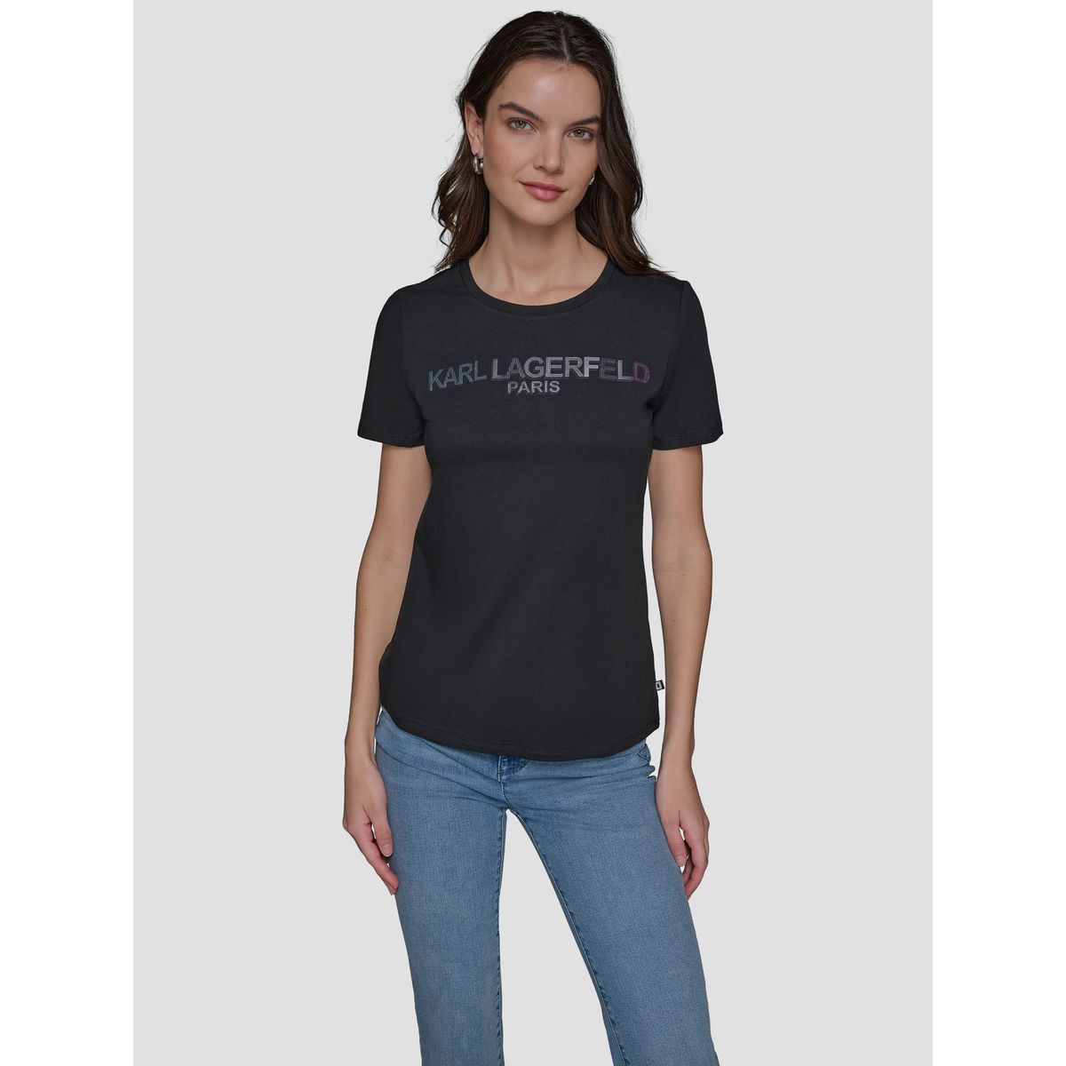 KARL LAGERFELD - Polera con logo irridescent