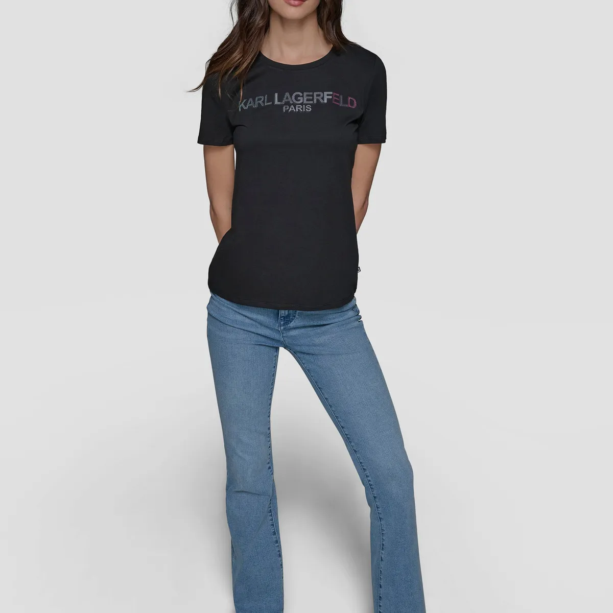 KARL LAGERFELD - Polera con logo irridescent