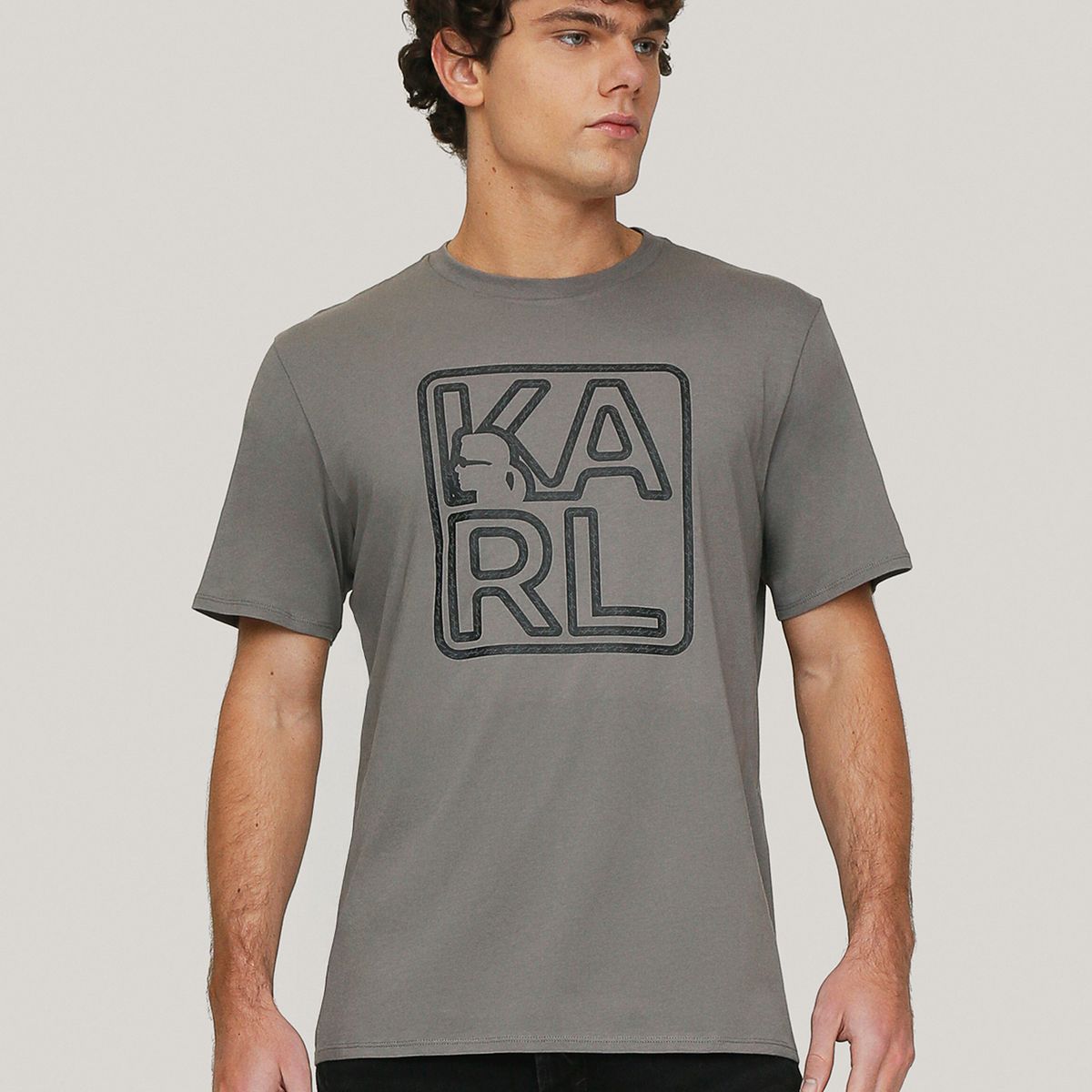 KARL LAGERFELD - Polera gráfica con perfil