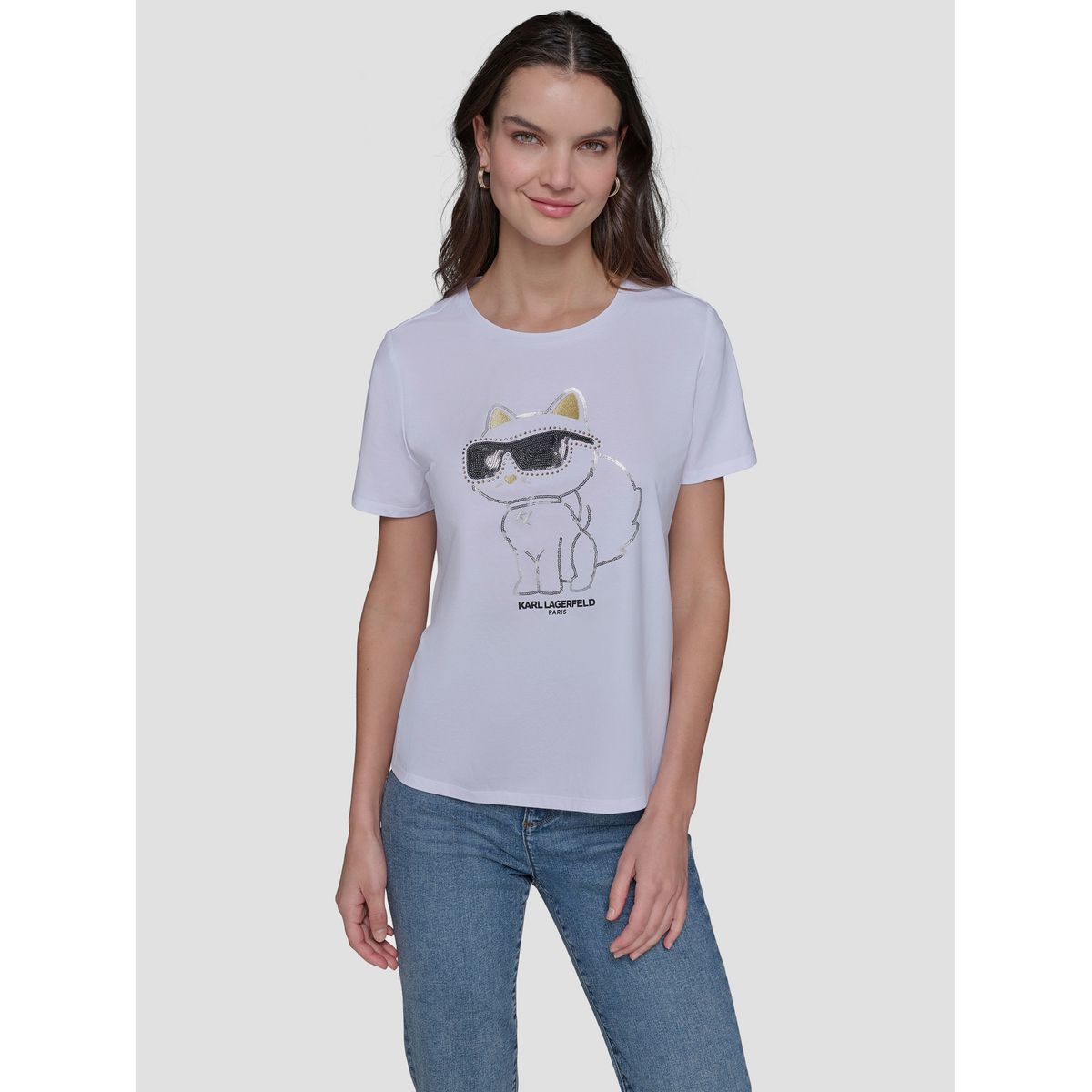 KARL LAGERFELD - Polera choupette con lentejuelas