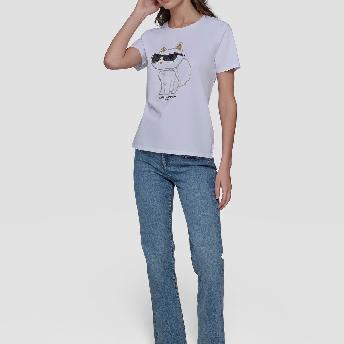 KARL LAGERFELD - Polera choupette con lentejuelas