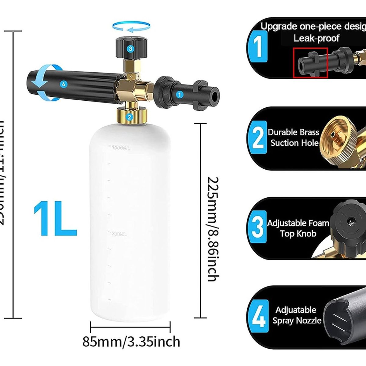 GENERICO - Boquilla De Espuma + Botella Para Karcher K2a K7 Profecional