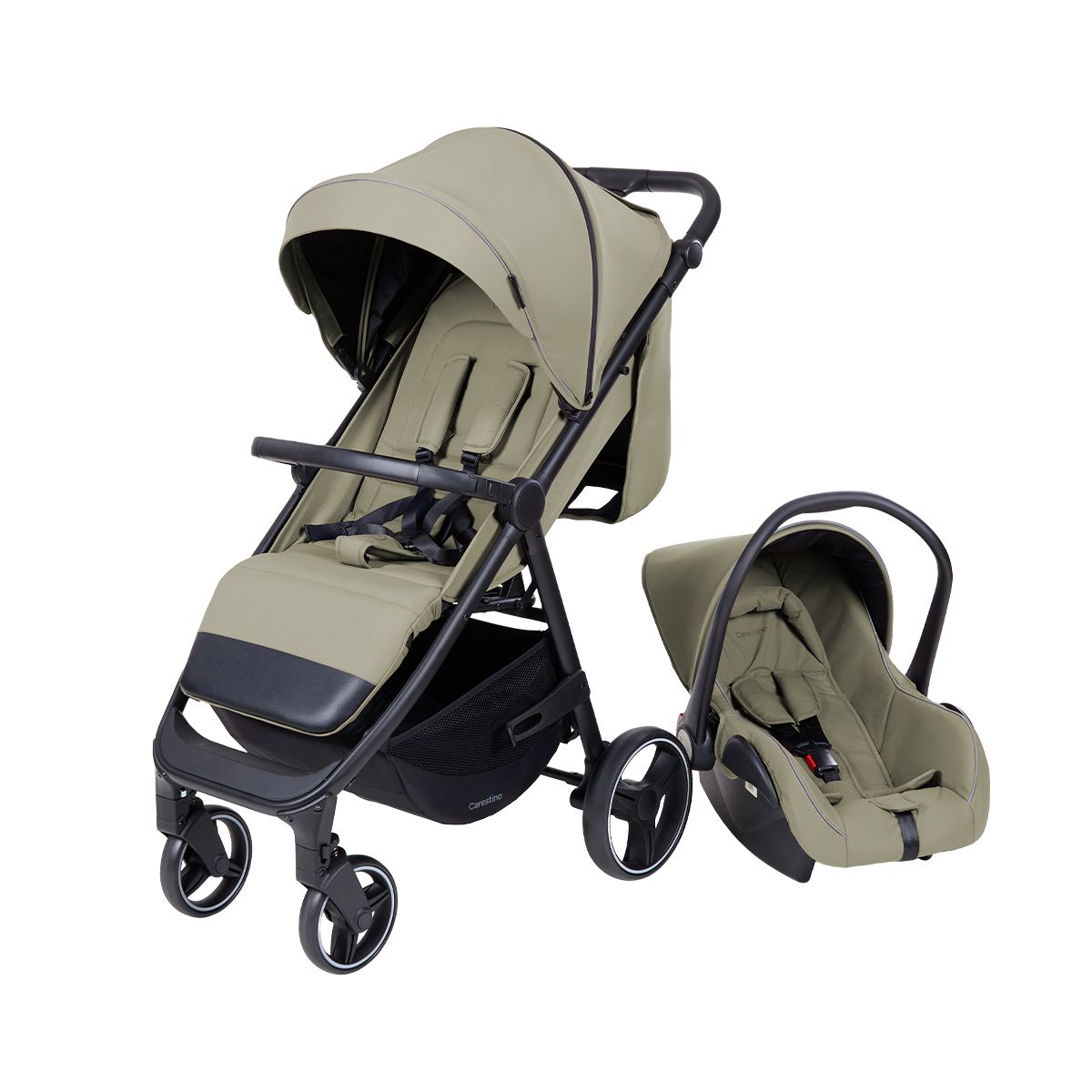 CARESTINO - Coche Carestino Kiev V2 Verde Oliva con porta bebé