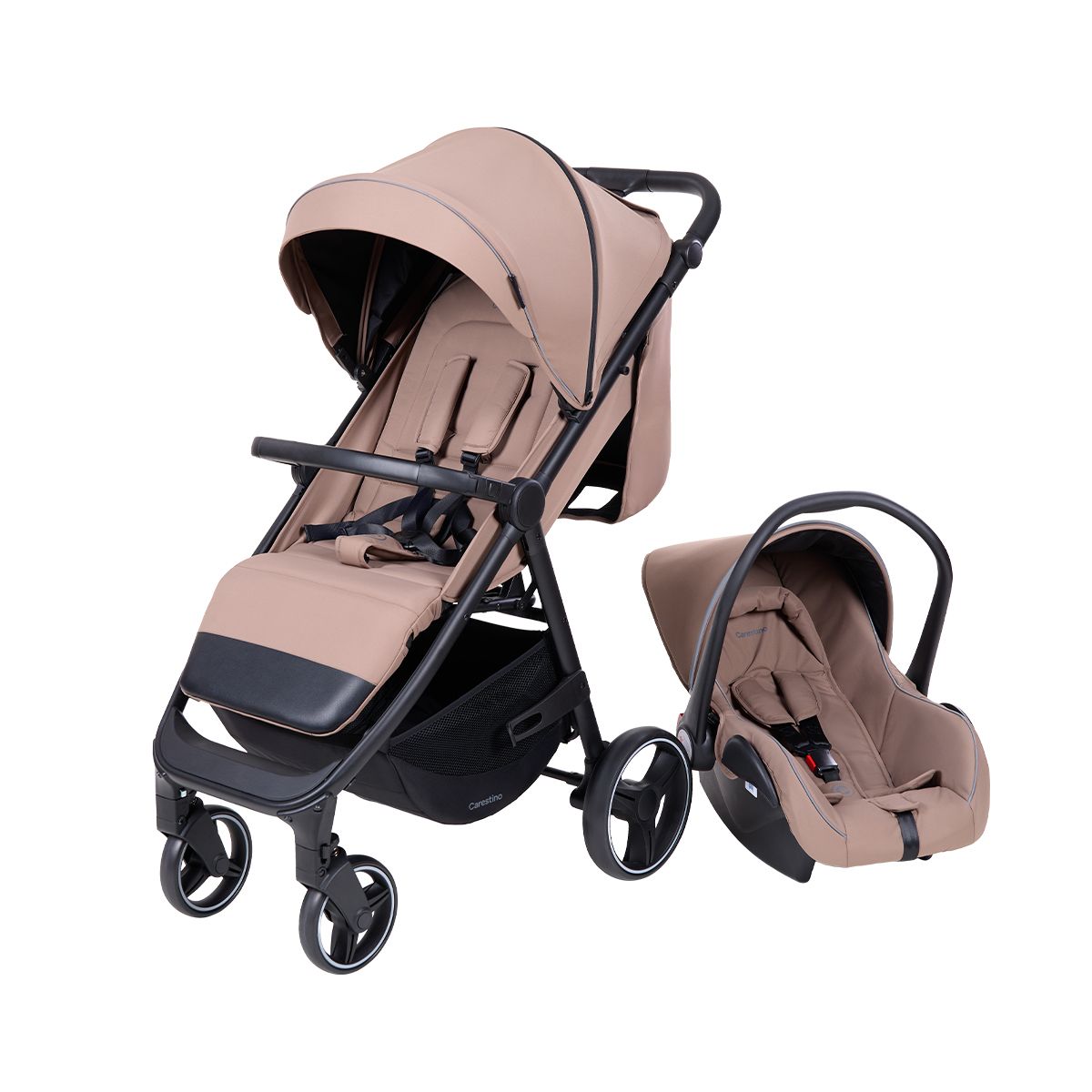 CARESTINO - Coche Carestino Kiev V2 Moka con Porta Bebé